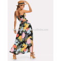 Crop Floral Wrap Cami &amp; Skirt Manufacture Wholesale Fashion Women Apparel (TA4003SS)